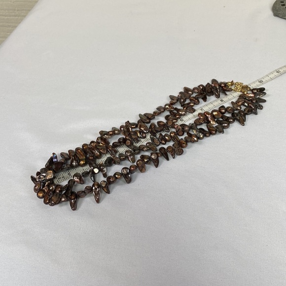 Gorgeous vintage double strand bronze Keshi teeth pearls - Picture 5 of 7